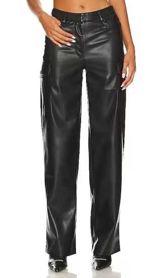 Nate Faux Leather Cargo Pant in Black | Revolve Clothing (Global)