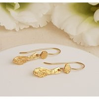 Gold Plated Fish Dangle Earrings, Minimalist Geometric Drop Earrings | Etsy (US)