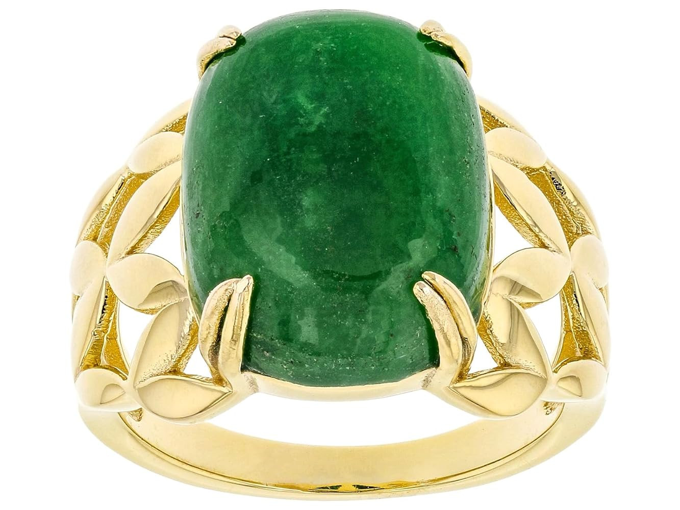 JTV Green Jade Ring for Women – 18K Yellow Gold Over Sterling Silver Statement Ring – March B... | Amazon (US)