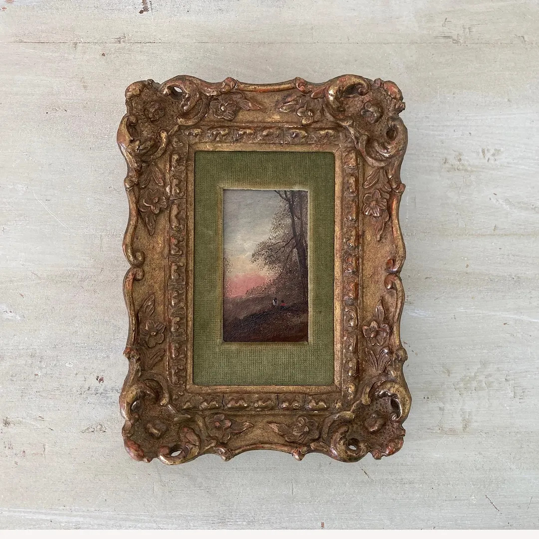 Gathering Wood - Antique Miniature Original Oil Painting - British Artist - Etsy | Etsy (Global)