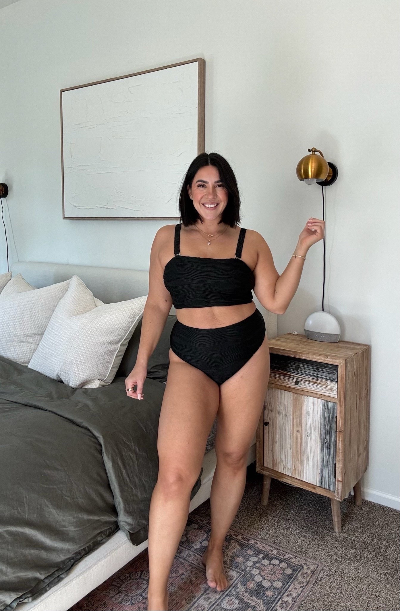 Two piece Amazon swimsuit set in Black
High waisted tummy slimming bottoms, bloat friendly, midsize approved 
Removable straps for bandeau look. I'm in size L.

Spring break swimsuits, midsize swimsuits, affordable swim, summer swimwear, modest swimsuits, mom swimsuits 

#LTKTravel #LTKSwim #LTKMidsize