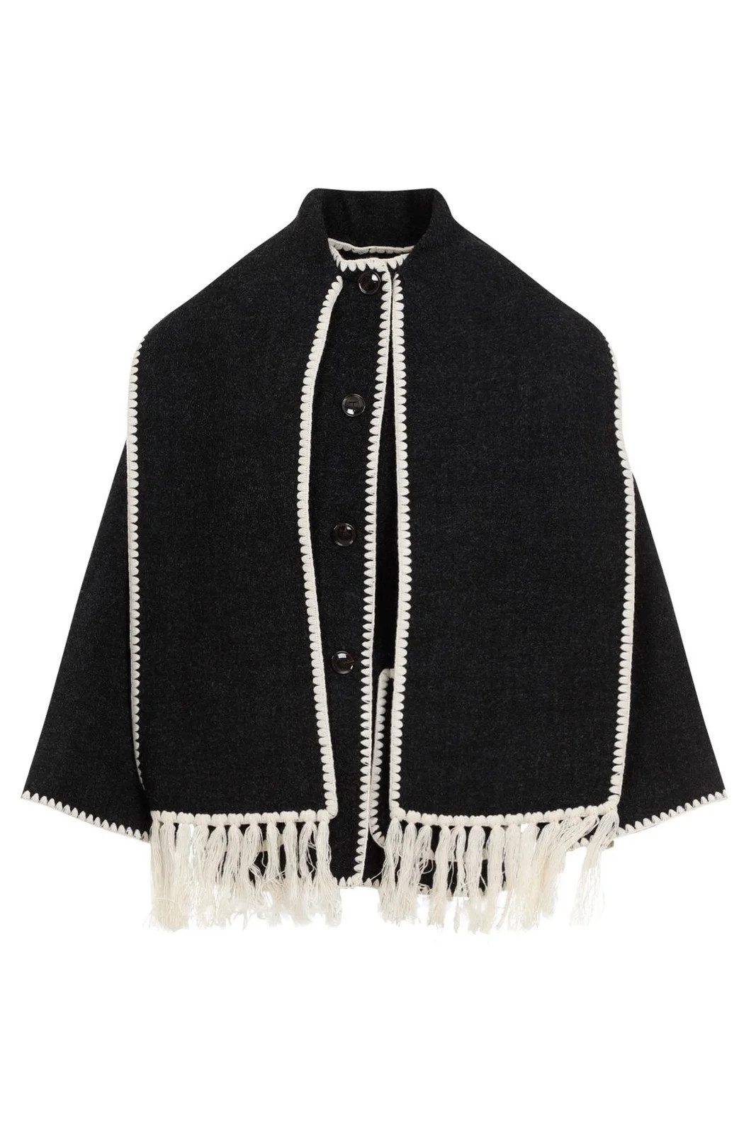 Totême Scarf Detailed Fringed-Edge Coat | Cettire Global