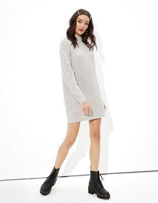 AE Mock Neck Shift Dress | American Eagle Outfitters (US & CA)