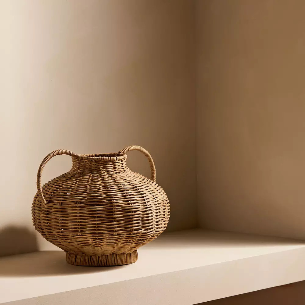 Buy Habitat Woven Rattan Medium Vase | Vases | Habitat | Habitat UK