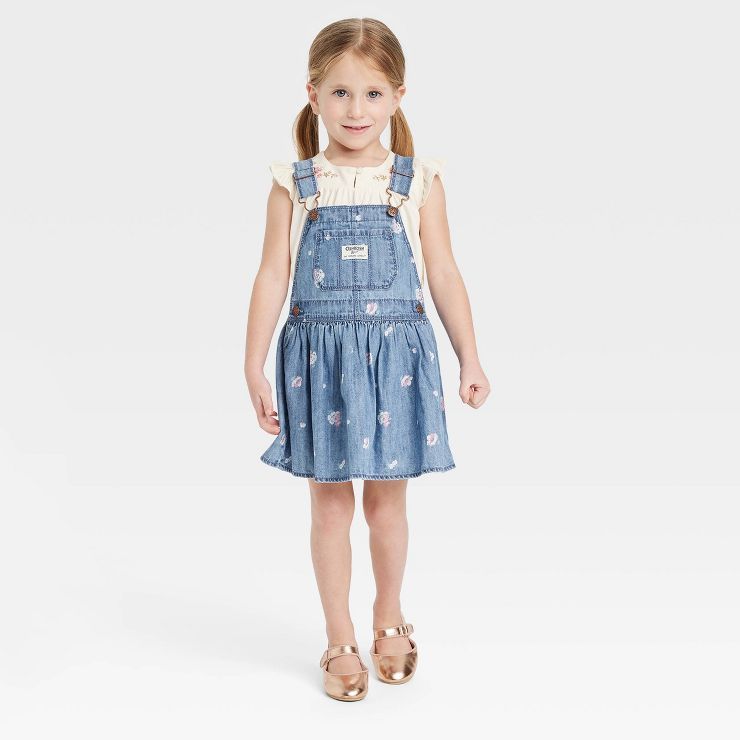 OshKosh B'gosh Toddler Girls' Denim Floral Skirtall - Blue Wash | Target