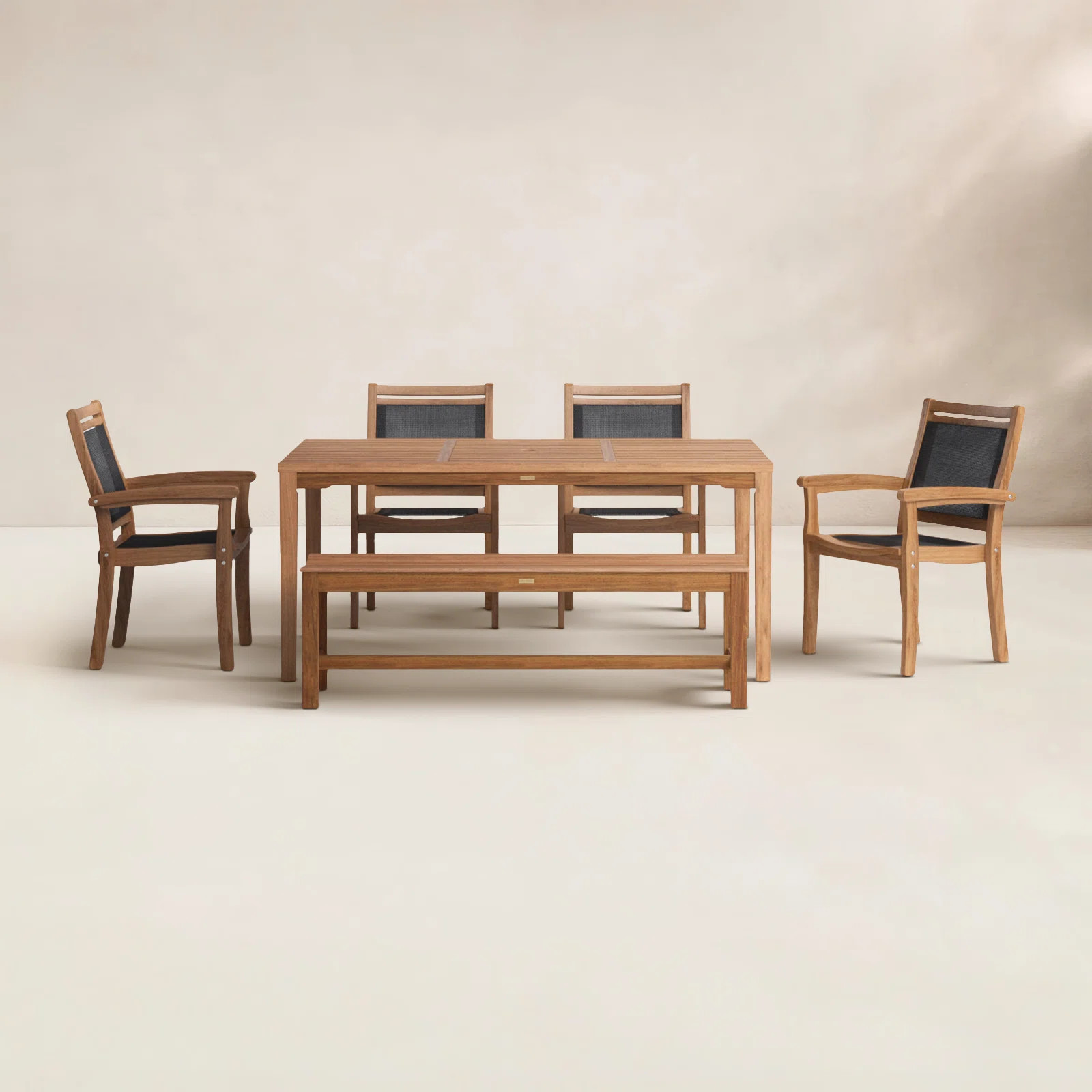 Fleur 64" Eucalyptus Patio Dining Set | Birch Lane