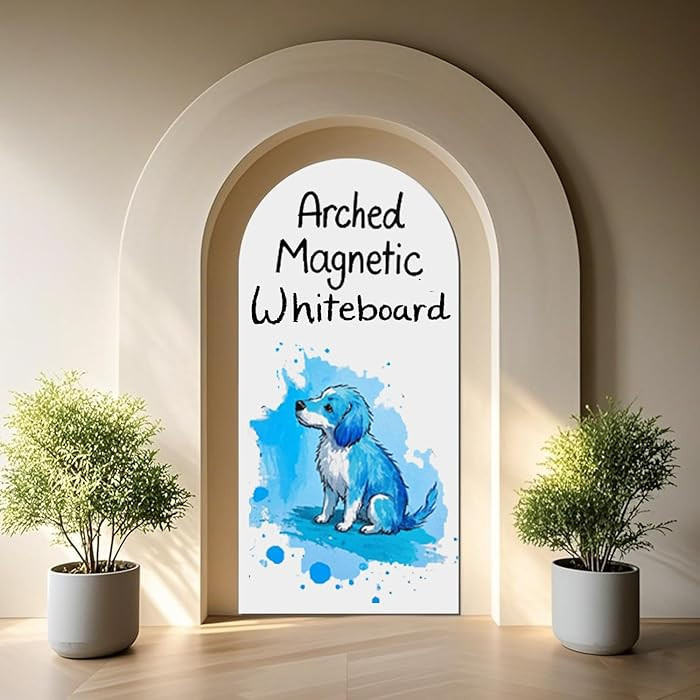 Magnetic Whiteboard Wall Arch Decal 39.3"x17.5" Adhesive Magnetic Dry Erase White Board Sticker w... | Amazon (US)