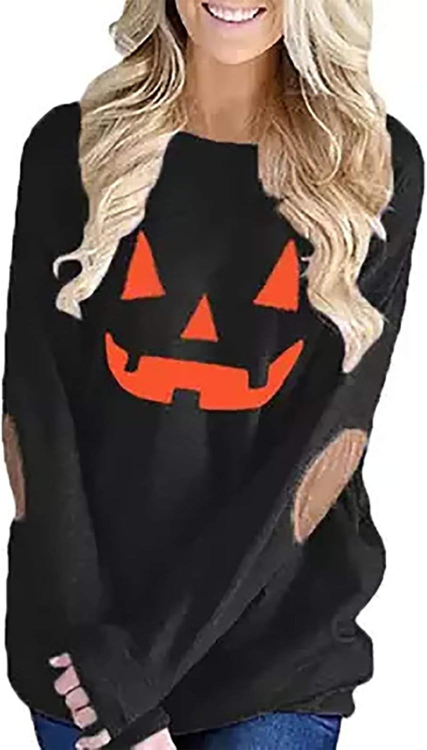 Unidear Halloween Sweatshirts for Women Christmas Tops Long Sleeve Tunic | Amazon (US)