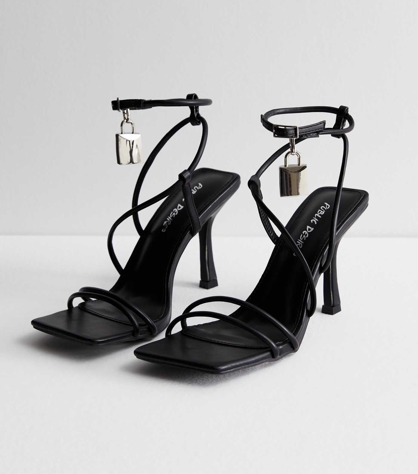Public Desire Black Padlock Stiletto Sandals
						
						Add to Saved Items
						Remove from Sa... | New Look (UK)
