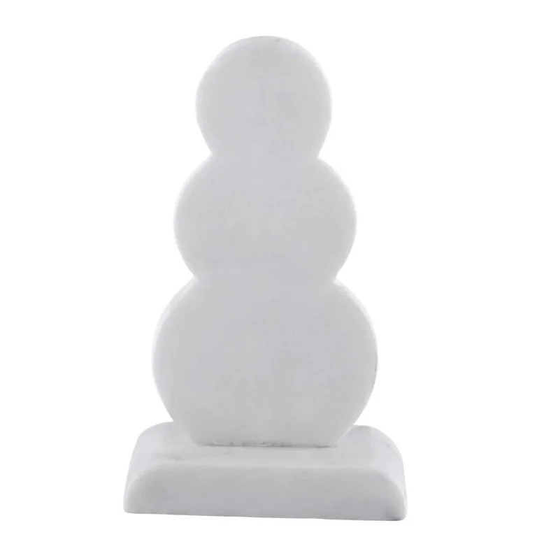 Small Marble Snowman Christmas Tabletop Decoration, White, 6.75", by Holiday Time | Walmart (US)