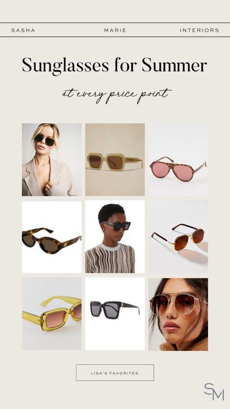 Shop Lisa’s favorite sunglasses for summer at every price point! 

#LTKSeasonal #LTKstyletip #LTKtravel