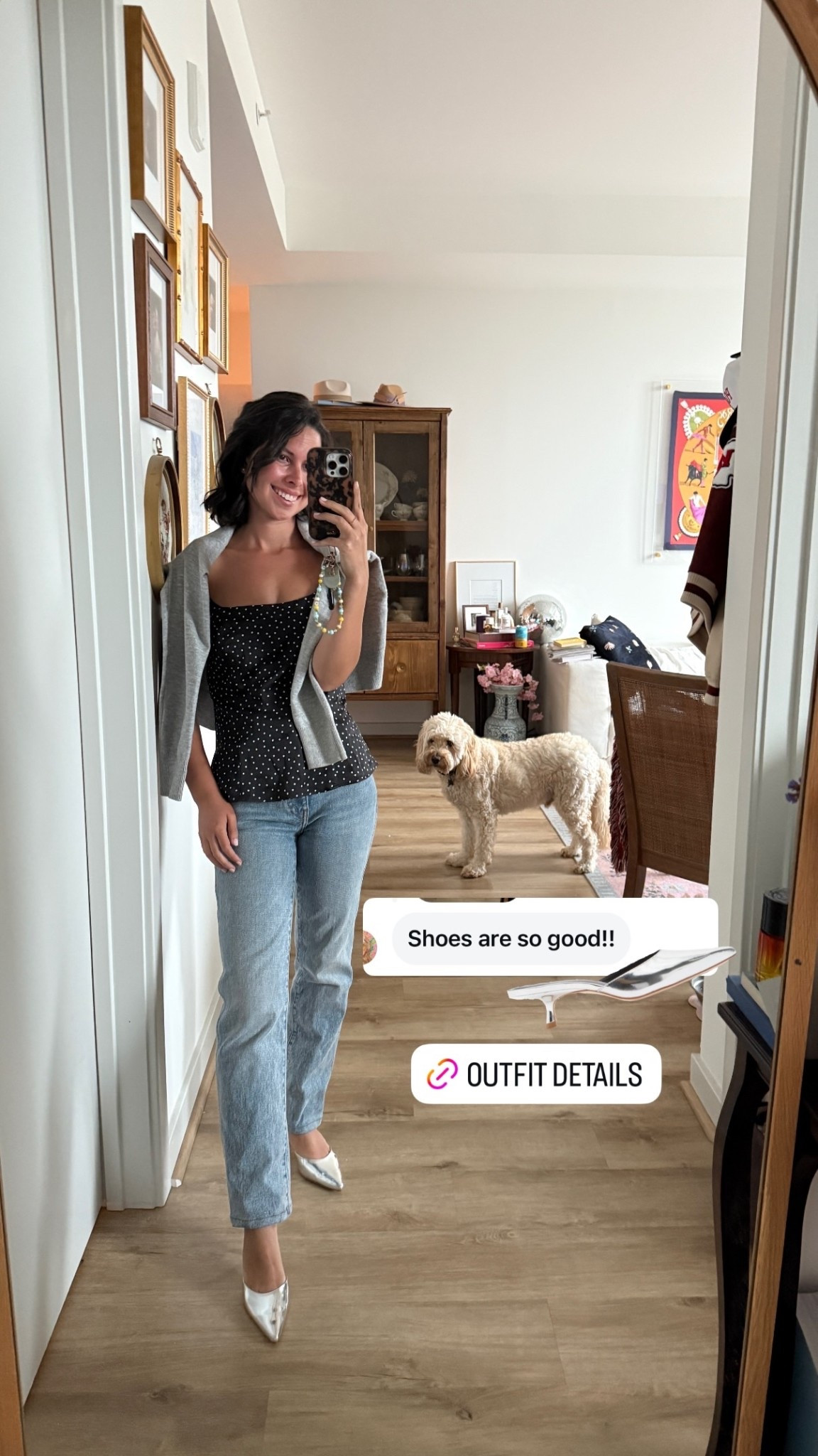 First date outfit
Petite 5’1”
Khaite jeans, polka dot top, cardigan  @reformation @khaite_ny

#LTKFindsUnder100 #LTKStyleTip #LTKPetite