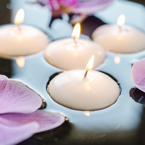 2 inch White Floating Candles Dripless Wax, 12 Packs Floating Candles for Centerpieces, Long Burning,Floating Candles for Cylinder Vases, Pool, Wedding Decorations,Party Deco, Valentine's Day | Amazon (US)