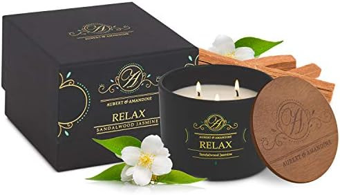 Relax - Sandalwood Jasmine Luxury Scented 3 Wick Candle for Stress Relief & Relaxation High Inten... | Amazon (CA)