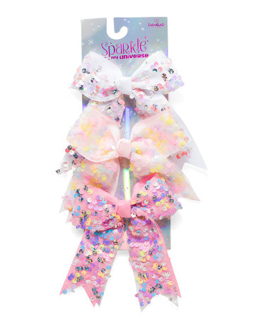3pk Sparkle Bows | TJ Maxx