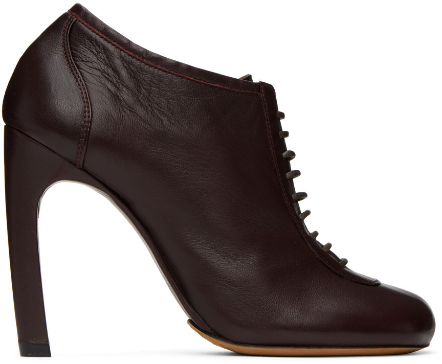 Dries Van Noten Purple Lace-Up Low Ankle Heels | SSENSE