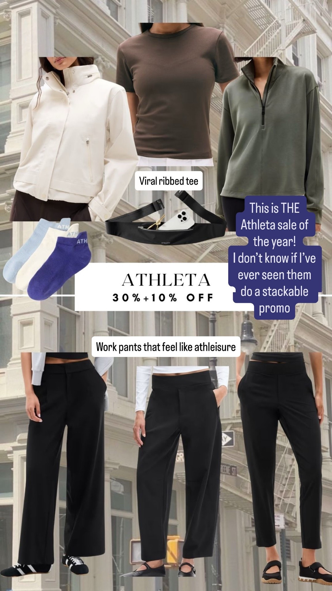 Athleta stackable sale! 30% off +10% off, Work pants that feel like leggings available in so many styles and tall regular or petite, run tts 

Workwear, athleisure, active ware

#LTKootd #LTKWorkwear #LTKSaleAlert
