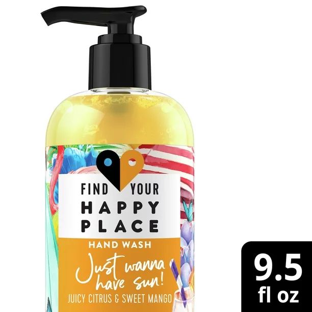 Find Your Happy Place Just Wanna Have Sun! Liquid Gel Hand Wash Citrus and Mango Hand Soap 9.5 fl... | Walmart (US)