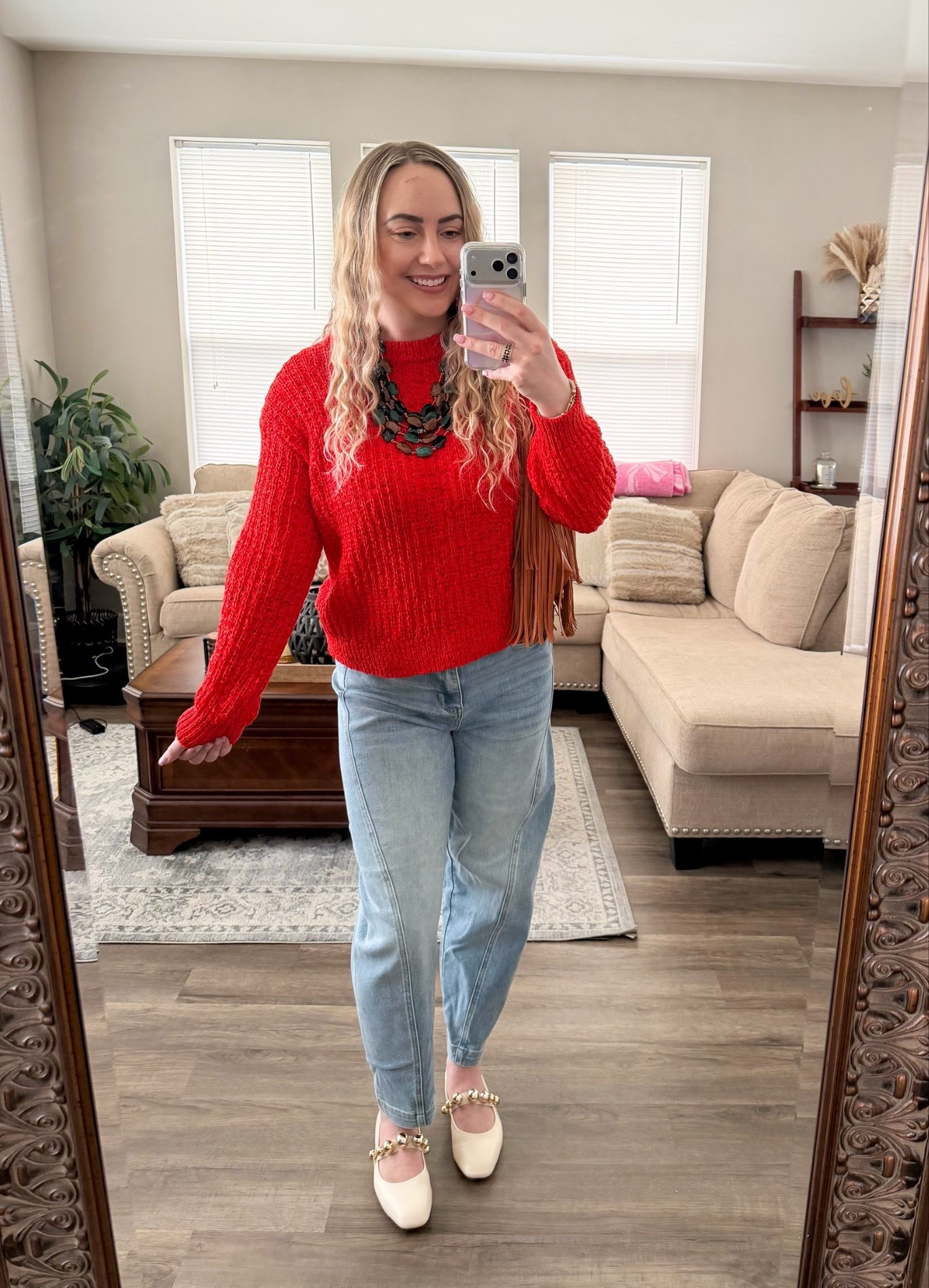 Easy spring outfit with barrel jeans ❤️

This red textured sweater paired with light wash barrel jeans and neutral flats is such an easy spring transitional outfit. Perfect for casual days, errands, or brunch and the pop of red makes the whole look.

Fit details: wearing size large in the sweater 



#LTKTall #LTKootd