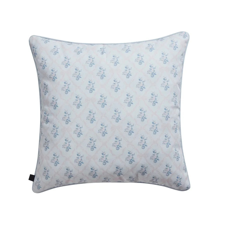 My Texas House 20" x 20" Rebecca Bright White Floral Reversible Cotton Decorative Pillow | Walmart (US)