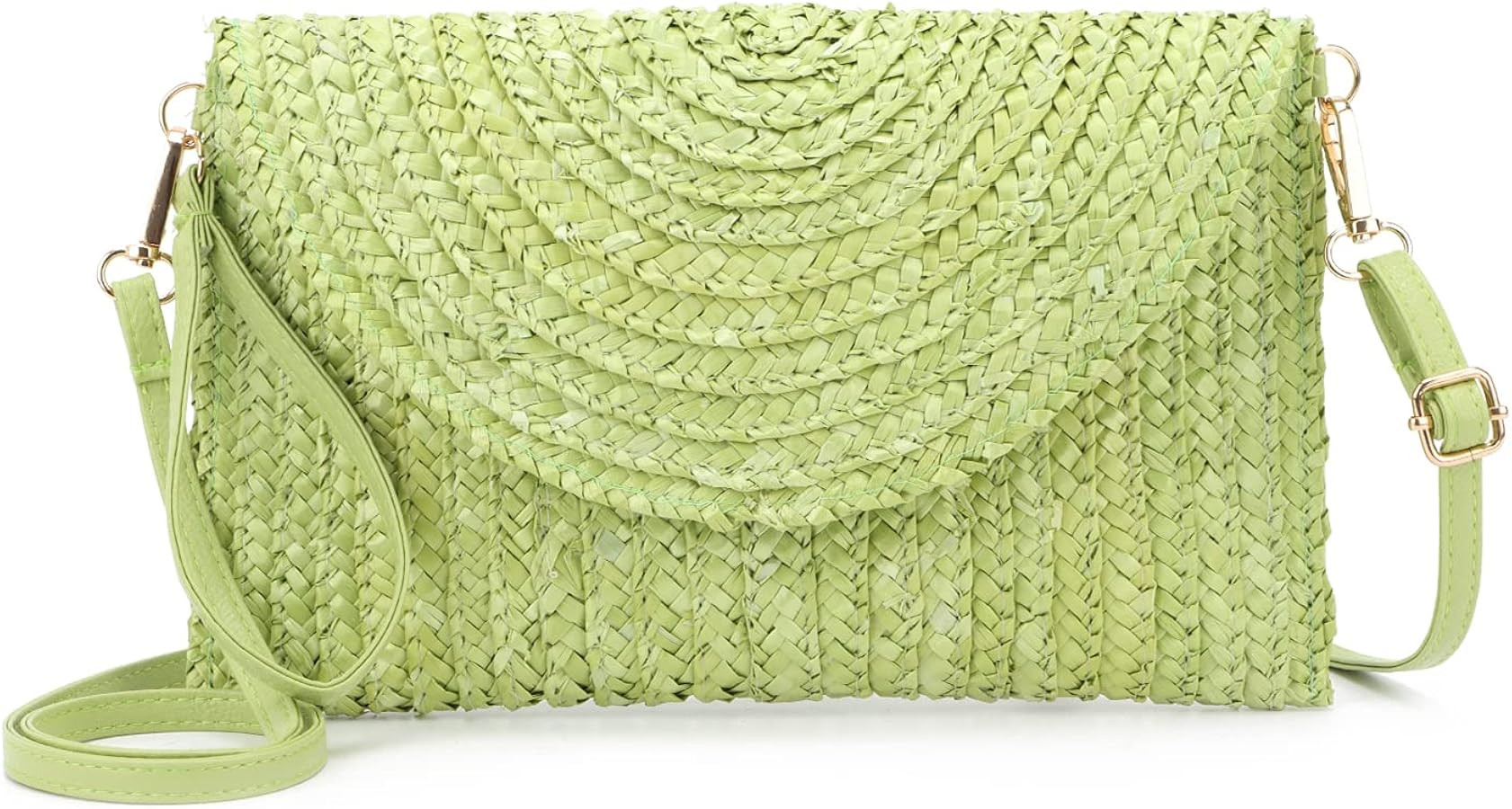 Oweisong Straw Purses for Women Summer Beach Straw s Clutch Purses Crossbody Bag Handmade Women Envelope Handbag Wallet | Amazon (US)