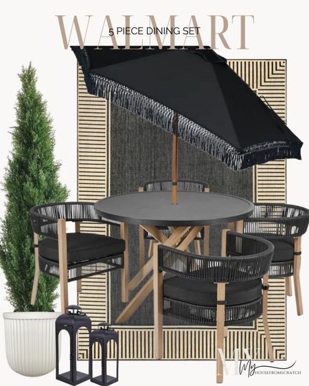 This modern 5 piece dining patio set is not only absolutely gorgeous but also timeless.
Walmart outdoor, Walmart outdoor furniture, Walmart outdoor decor, Walmart outdoor styling, Walmart outdoor furniture set, outdoor rug, Walmart rug, Walmart planter, outdoor lanterns

#LTKHome #LTKStyleTip #LTKSeasonal