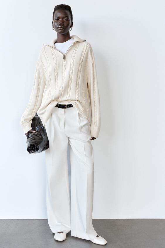 DARTED WIDE-LEG TROUSERS | Zara UK