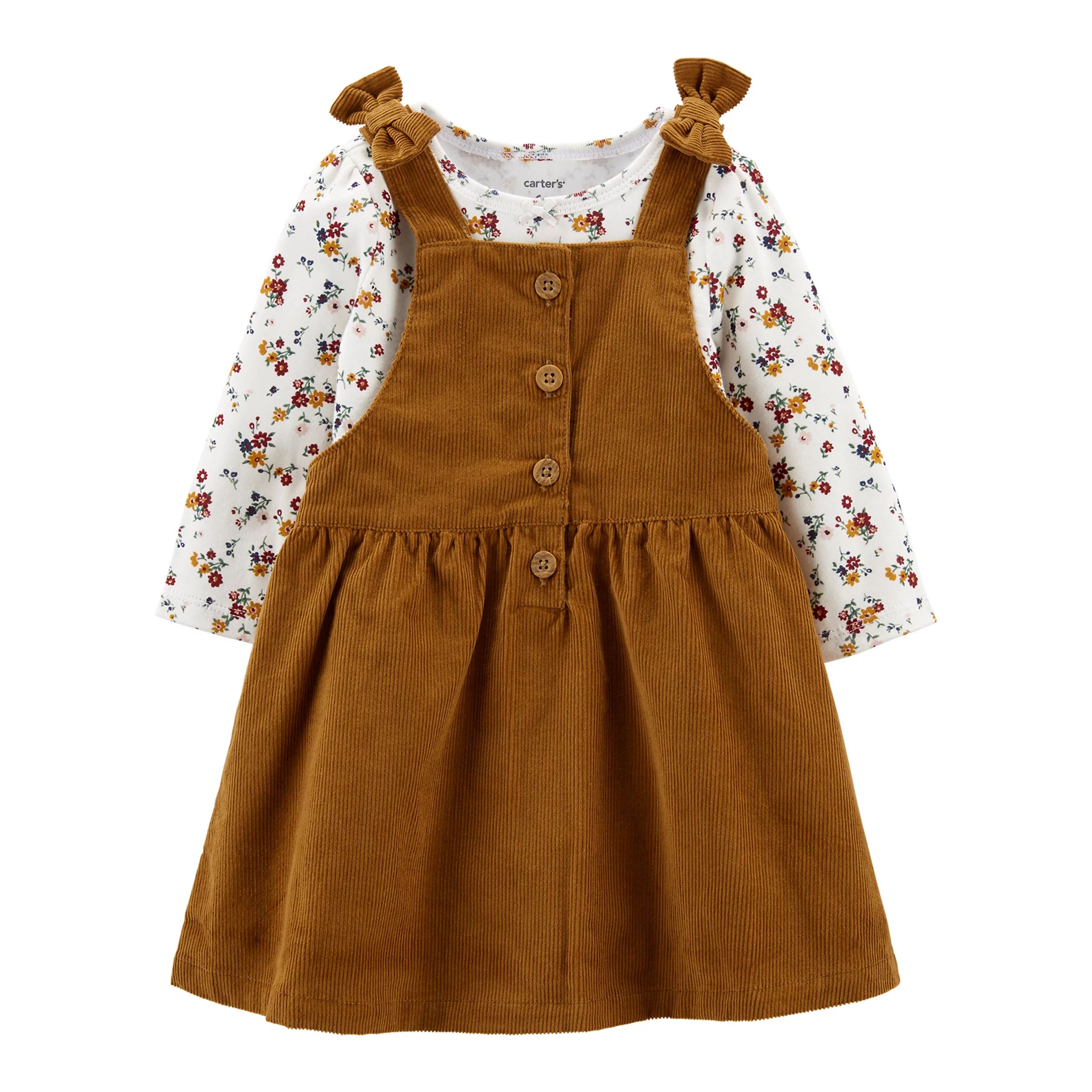 Baby Girl Carter's Floral Bodysuit & Corduroy Jumper Set | Kohl's