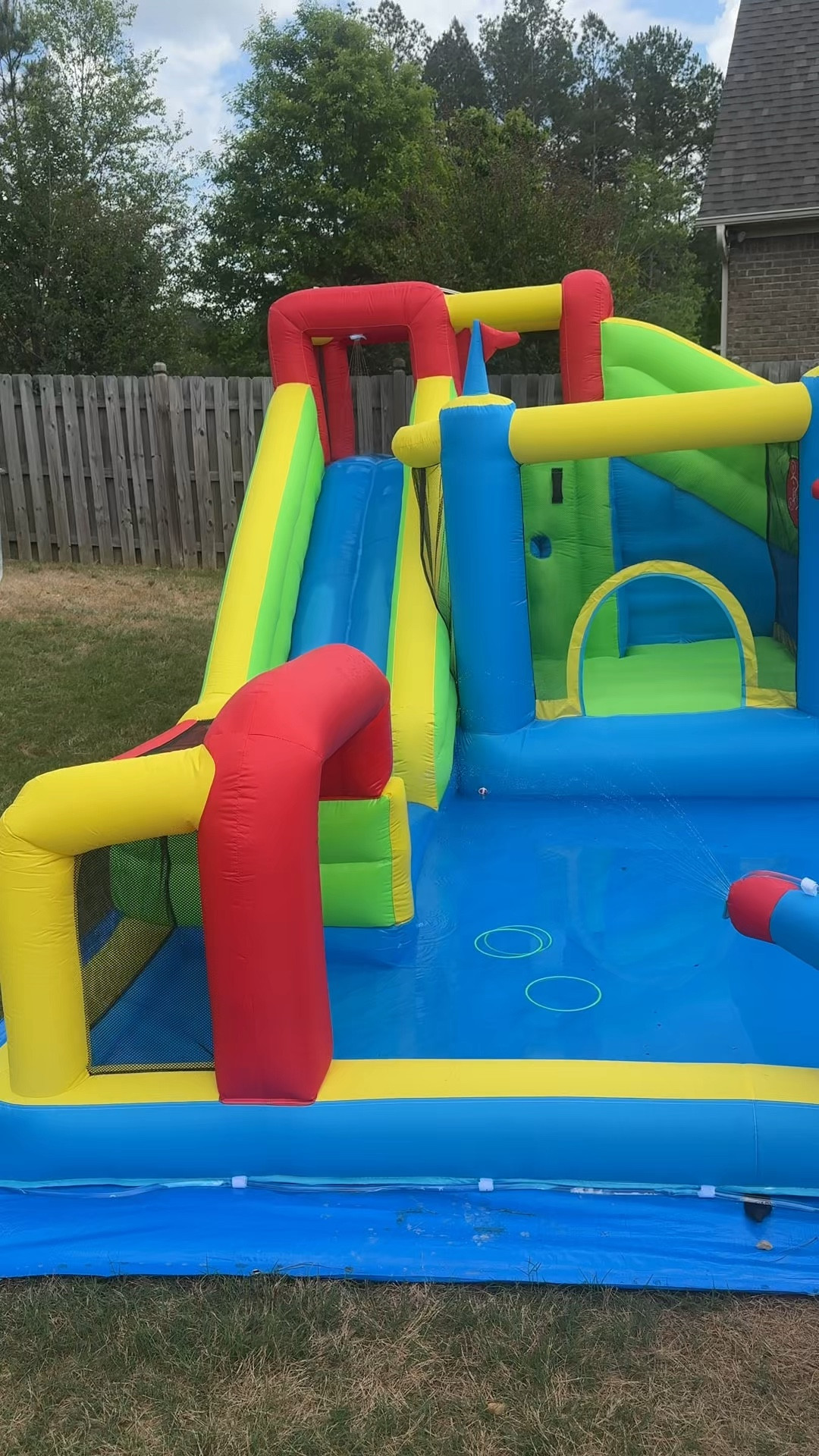 Backyard Summer Fun! 

This water slide playset is already getting so much play time! 2 slides, a bounce house, large pool area, small pool area, basketball hoop, soccer goal, water guns, and more. This will definitely keep them entertained! 

Outside toys, summer play, water play, water table, playgroundd

#LTKBaby #LTKKids #LTKSeasonal