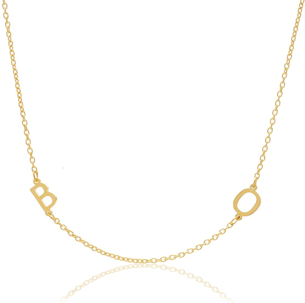 Sterling Silver Personalized Mini Letter Initials Necklace | Amazon (US)