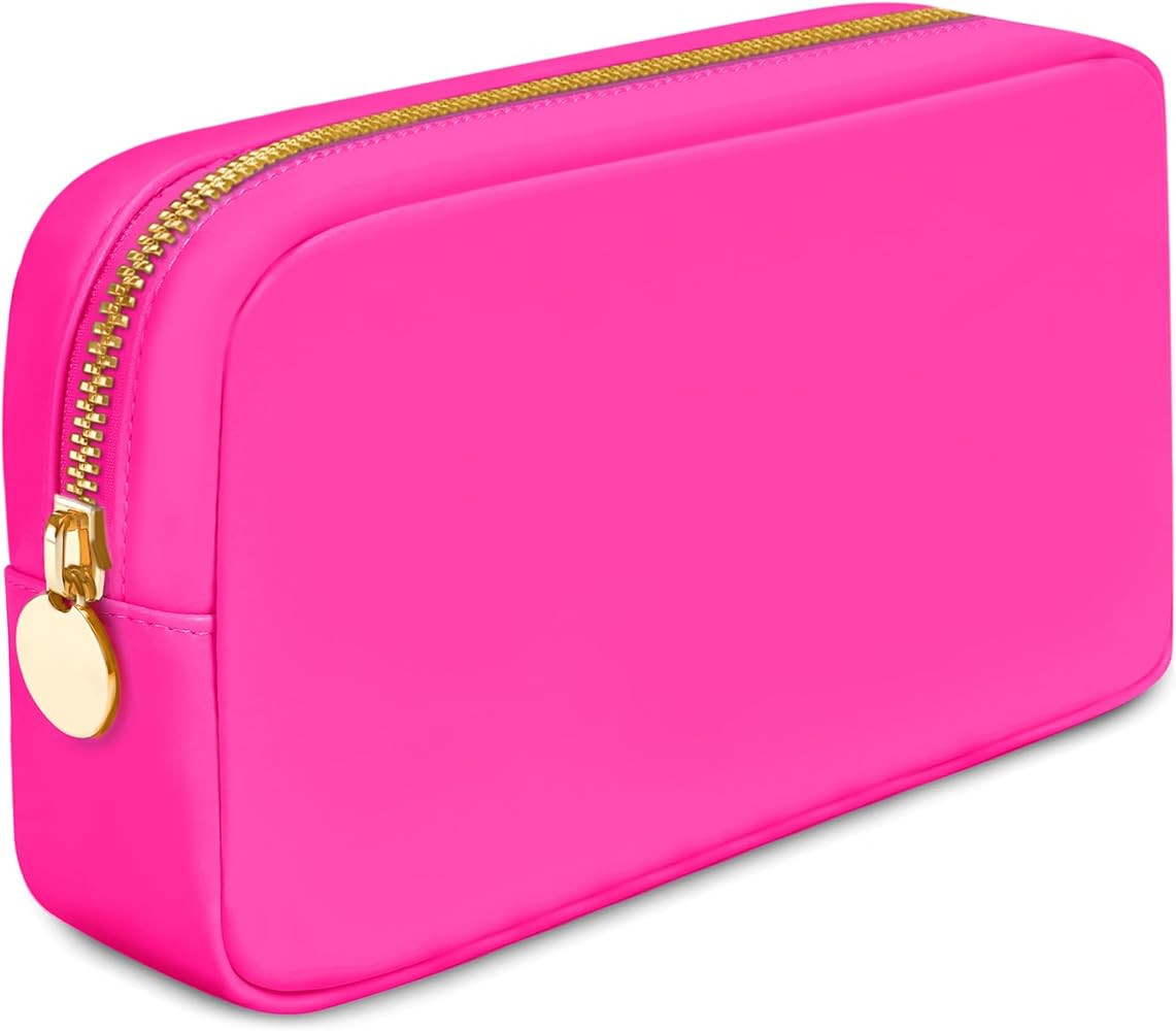 DANCOUR Makeup Bags For Women, Nylon Make Up Bags, Large Makeup Bag, Preppy Makeup Bag, Make Up P... | Amazon (US)