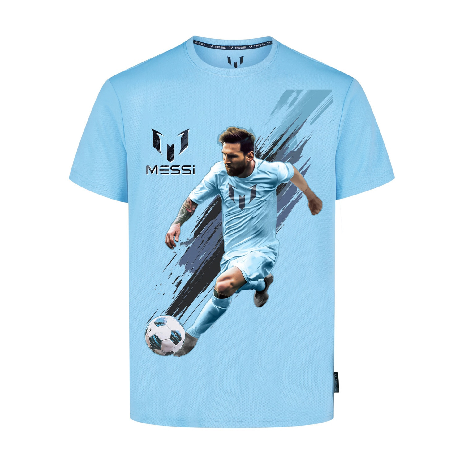 MESSI COLLECTION Boys' Blue Light weight Knit Short sleeve Graphic T-shirt ( L ) | 32M5868FTELS-400L | Lowe's