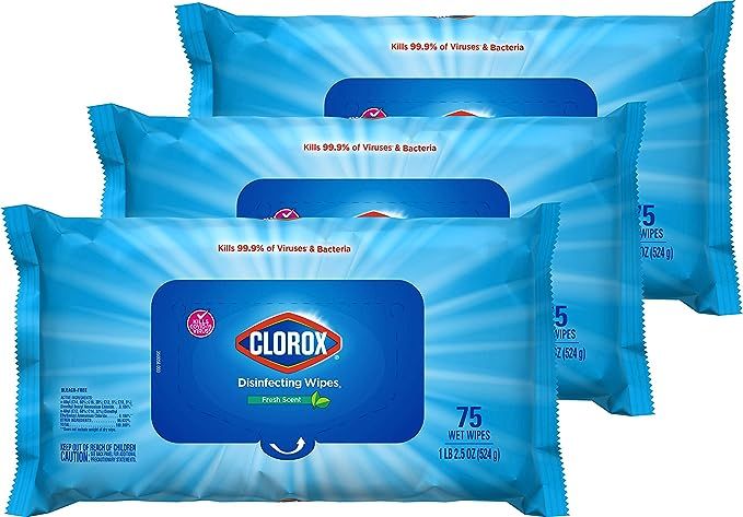 Clorox Disinfecting Wipes, Bleach Free Cleaning Wipes, Fresh Scent, Moisture Seal Lid, 75 Wipes, ... | Amazon (US)