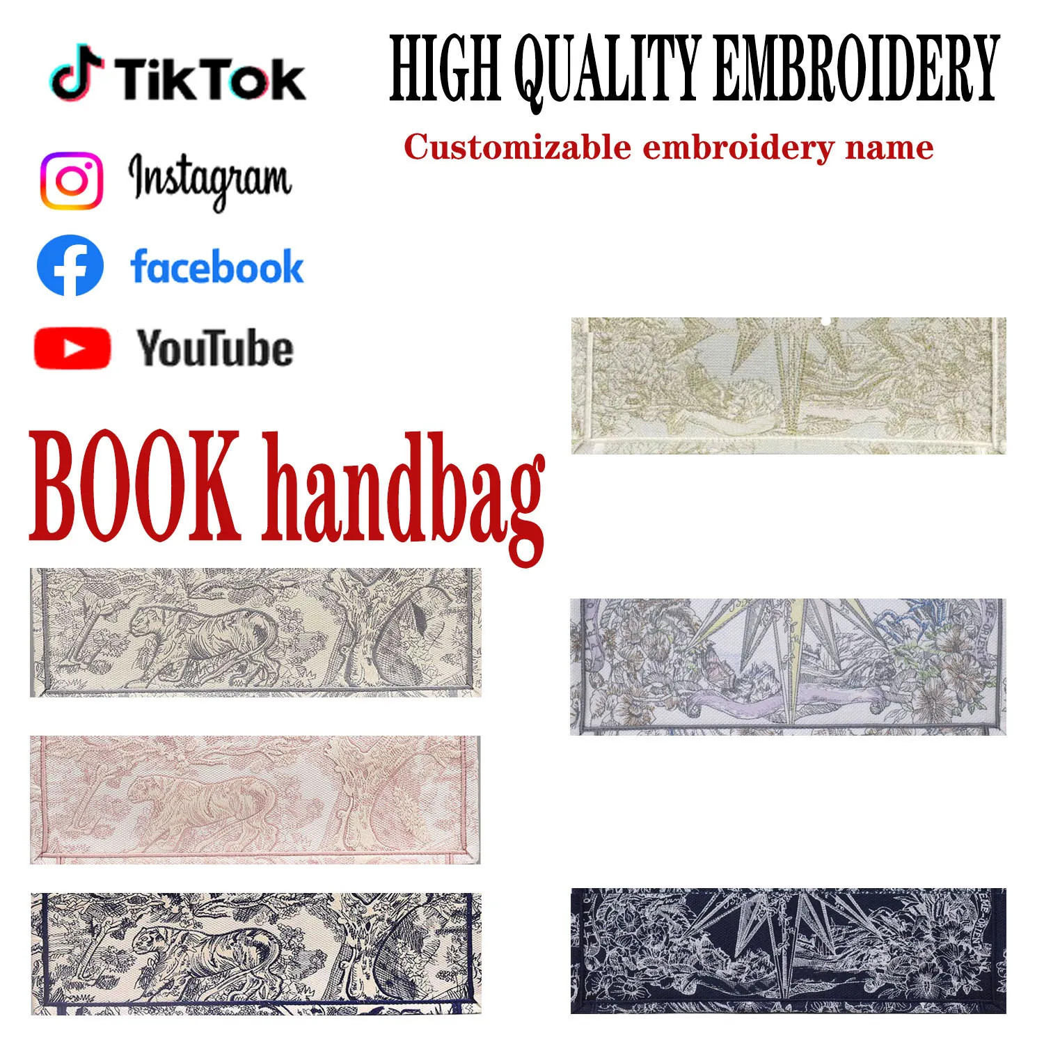 CUSTOMIZABLE EMBROIDERY NAME TOTE Designer Handbag High Quality Embroidery Tote Gift Two Silk Sca... | DHGate