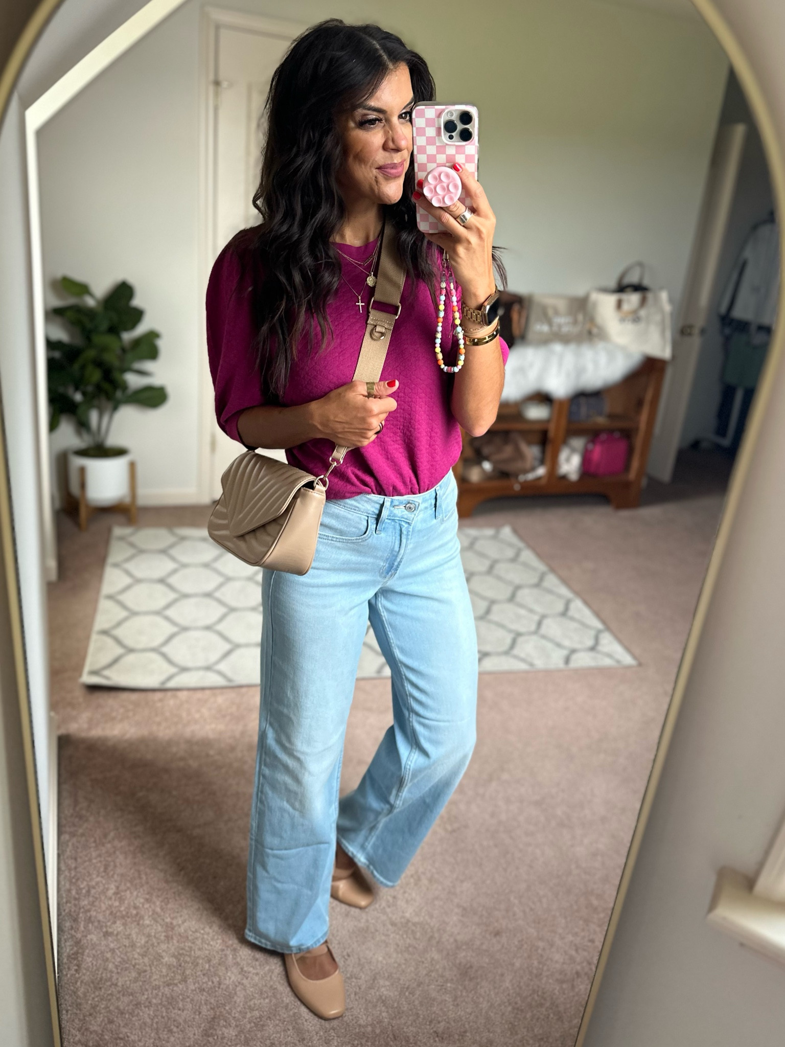 Love this new Walmart quilted top! Wearing size small. Size 2 in Old Navy jeans. Old Navy flats fit tts 

#LTKStyleTip #LTKSaleAlert #LTKFindsUnder100