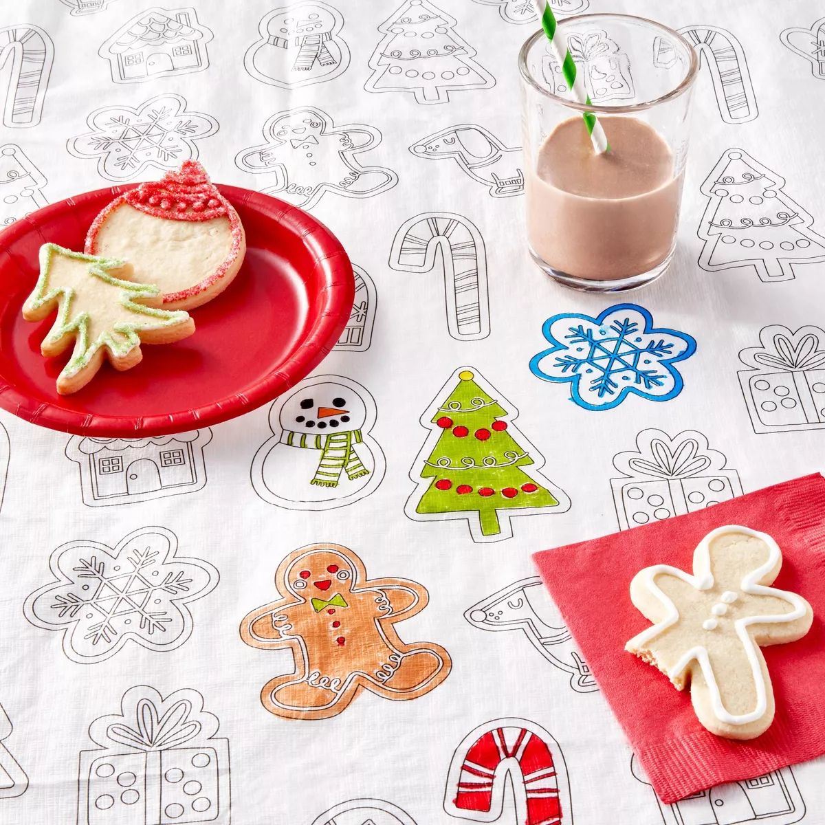 Christmas Cookie Collection White Tablecover - Spritz™ | Target