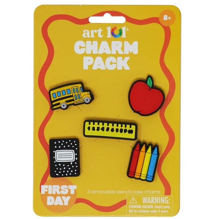 Art 101 School Themed Charms-Pencil Case Accessory, Back to School, 5-Pack | Walmart (US)