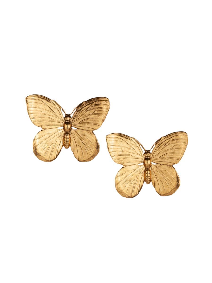 Pippa 24K Gold-Plated Butterfly Stud Earrings | Saks Fifth Avenue