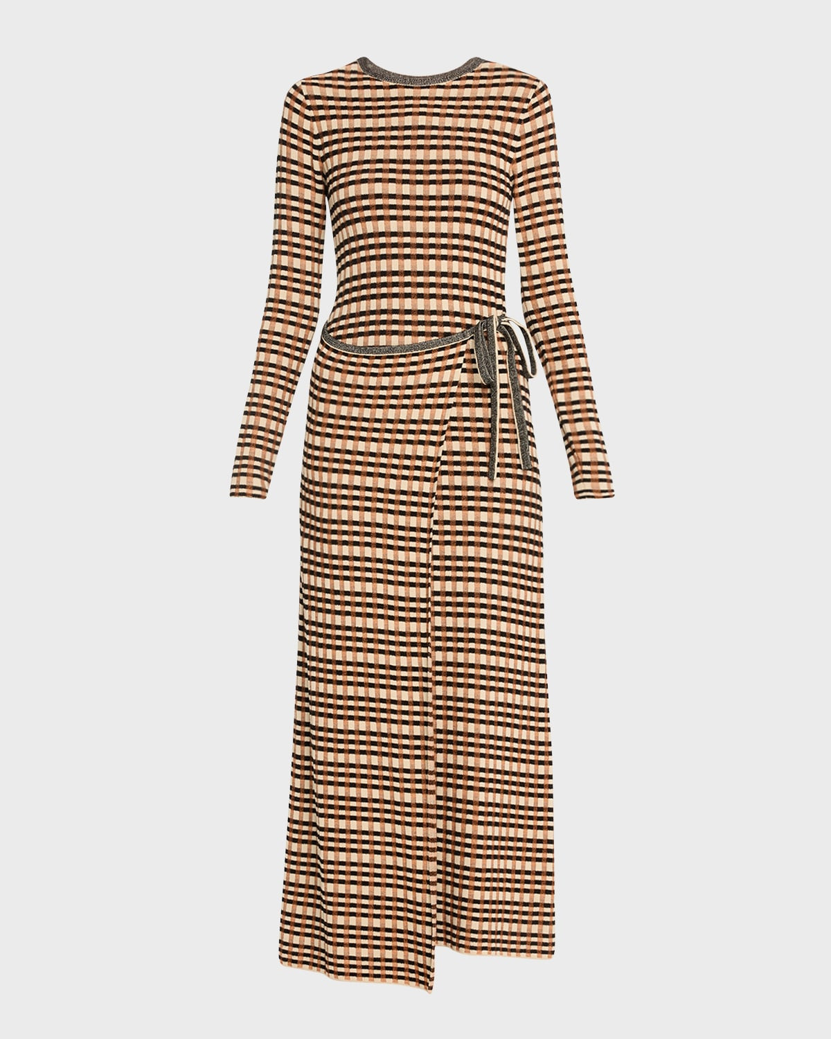 Anouk Check Jacquard Wrap Dress | Neiman Marcus