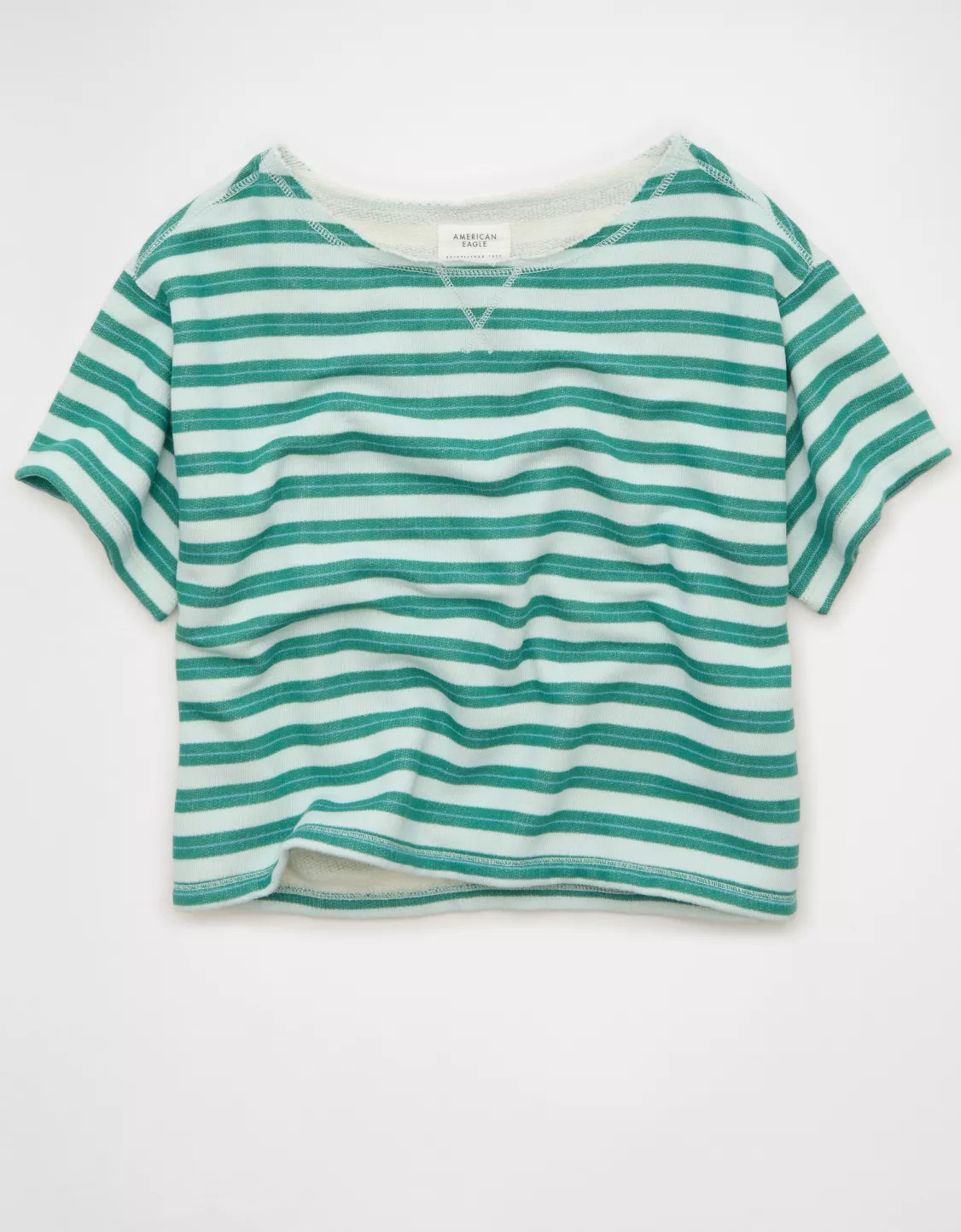 AE Off-the-Shoulder Short-Sleeve Sweatshirt | American Eagle Outfitters (US & CA)
