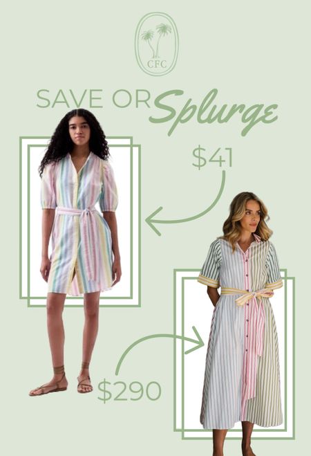 Save or splurge on this pastel rainbow shirtdress for under $50  