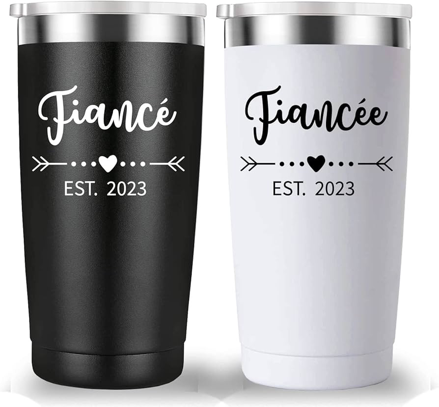 Engagement Gifts for Couple Travel Mug Tumbler.Boyfriend and Girlfriend Fiance and Fiancee Gift f... | Amazon (US)