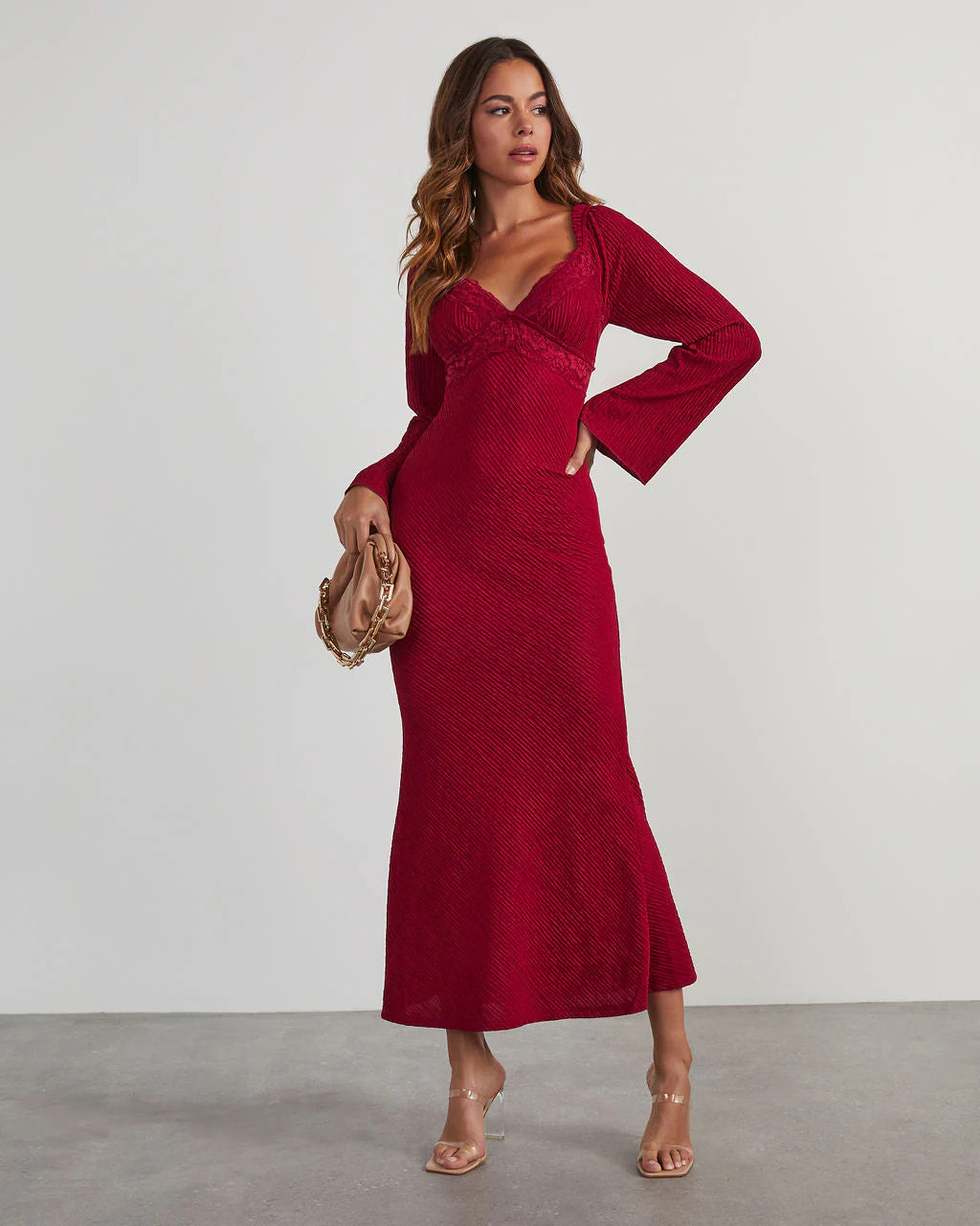 Nyara Long Sleeve Mermaid Midi Dress | VICI
