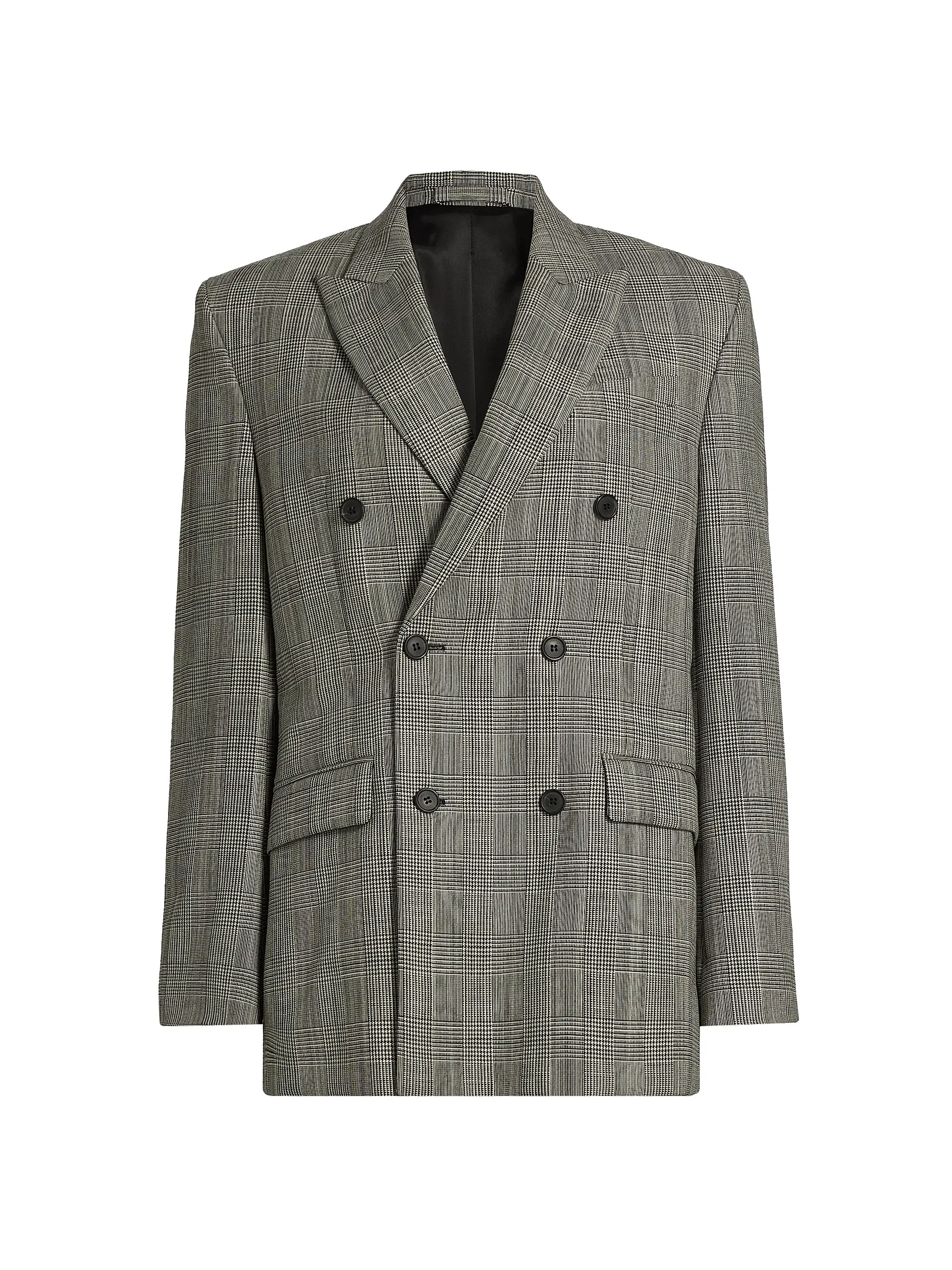 WARDROBE.NYC Glen Check Double-Breasted Blazer | Saks Fifth Avenue | Saks Fifth Avenue