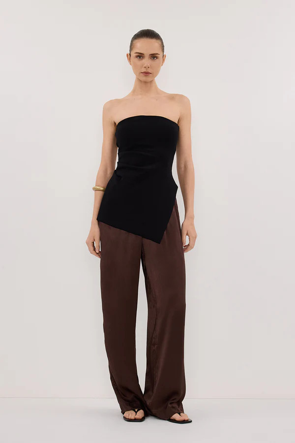MONICA BITTER CHOC SATIN PANT | DISSH