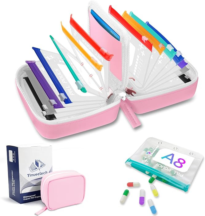 A8 Waterproof Pill Organizer Set, Twice-Daily Large Pill Organizer for Seven Days, Pill Storage w... | Amazon (US)