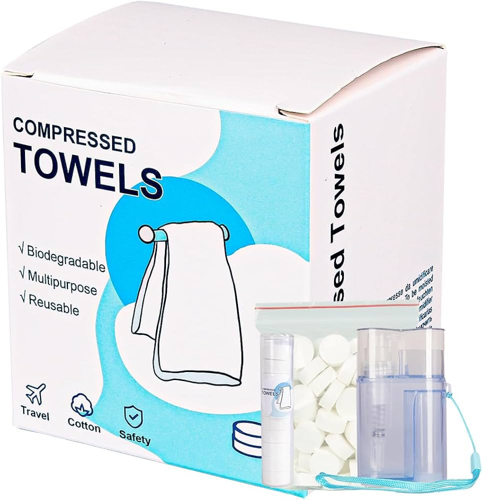MuLing Compressed Towels,90 PCS Magic Compressed Towel with Carrying Case and Towel Dispenser,Por... | Amazon (US)