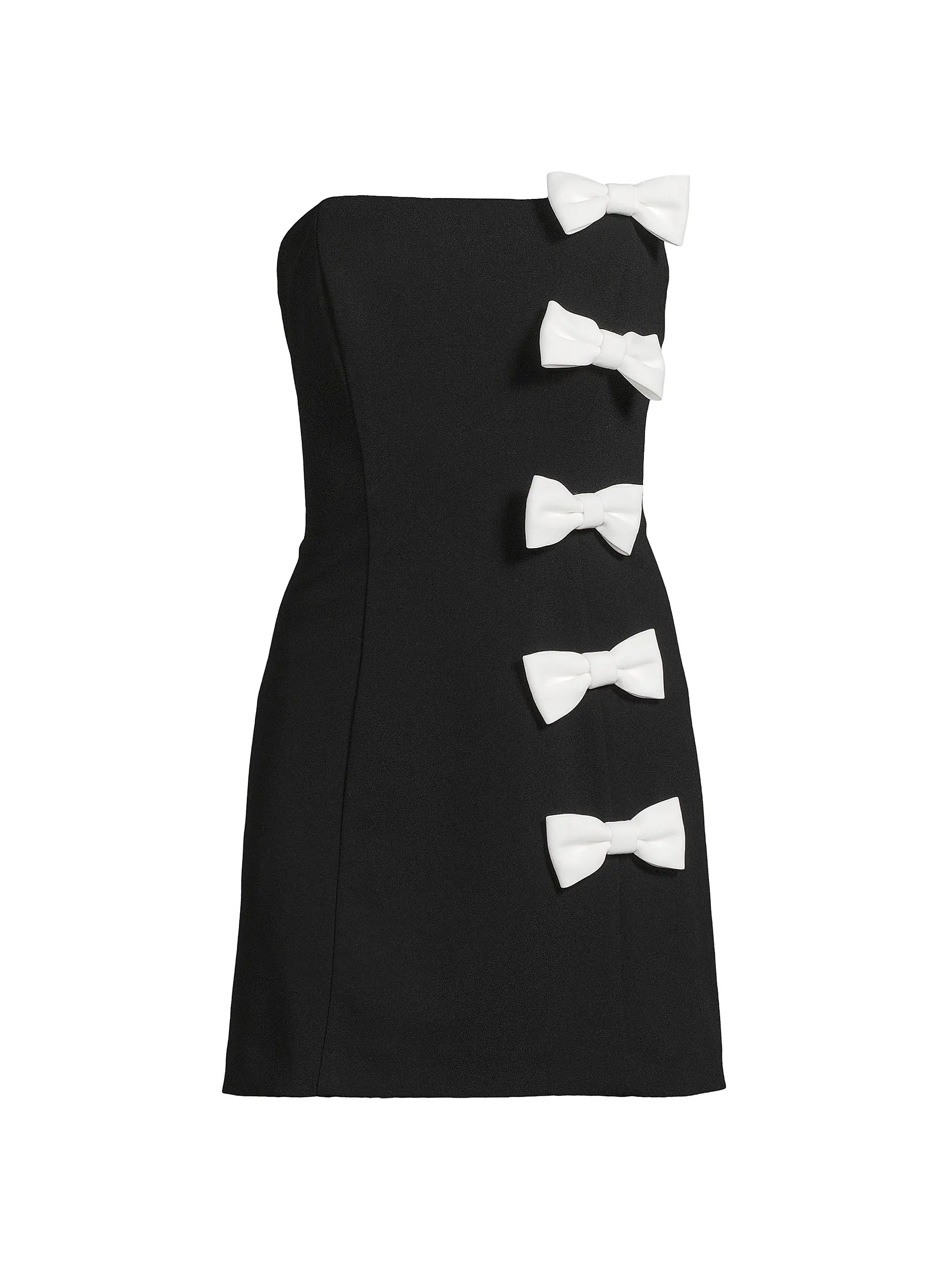 Bow Detail Crepe Strapless Minidress | Saks Fifth Avenue