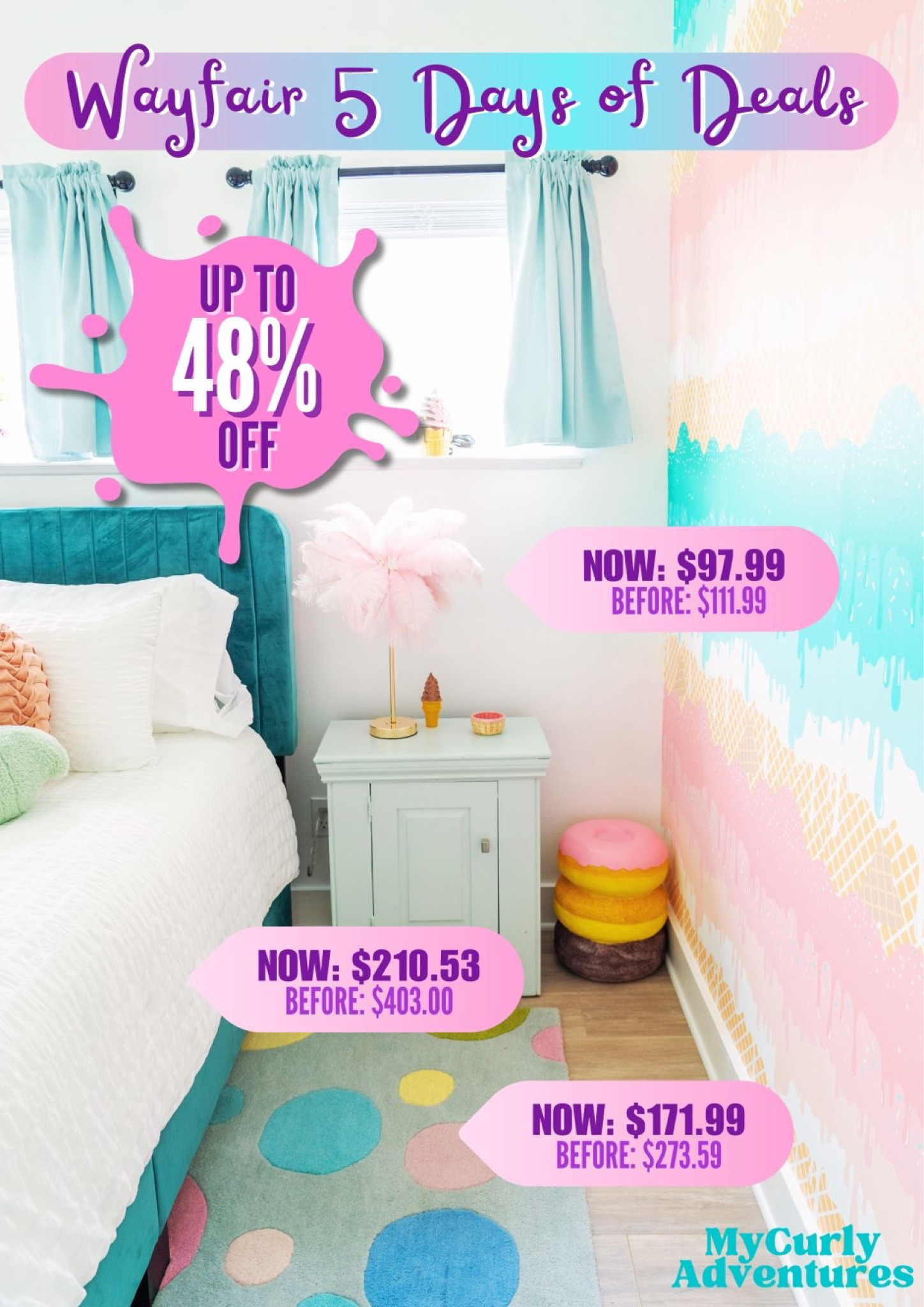 Love these teal upholstered queen/king bed, pink feather table lamp, and handmade multicolor rectangular rug and they are now on sale up to 48% off at Wayfair’s 5 Days of Deals!

- bedroom design, bedroom makeover, modern home decor, home styling, home design inspiration, home ideas, best interior design, home accessories, furniture, house decor, fall decor, holiday decor, home accents, home styling, home design, home improvement, Wayfair Sale, best Wayfair Deals

#LTKWayfair #LTKSaleAlert #LTKStyleTip #LTKFindsUnder100 #LTKFamily #LTKHome
