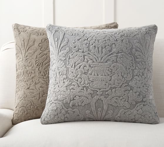 Melodie Embroidered Pillow Cover | Pottery Barn (US)